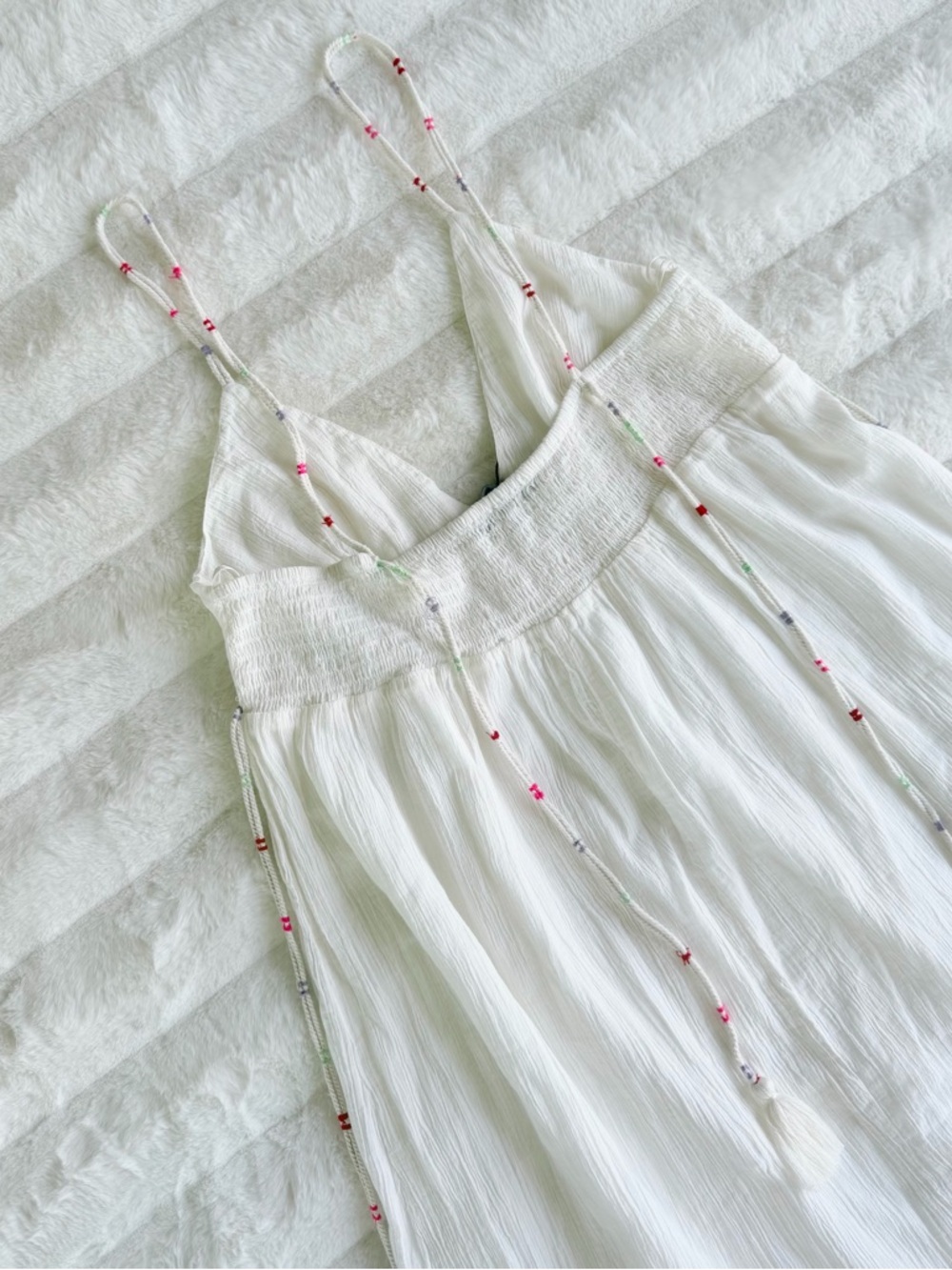 Zara White Boho Maxi Dress NWT Resort Vacation Beach Cotton Exclusive Feel - Picture 10 of 14